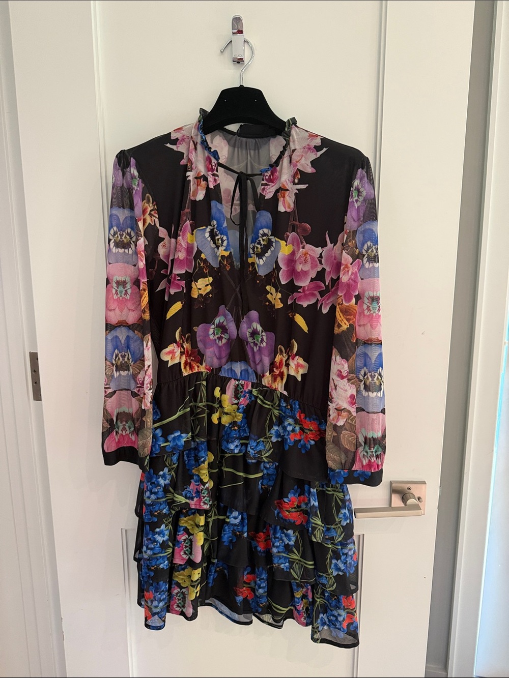 Desigual Christian Lacroix Floral Tiered Long Sleeve Dress